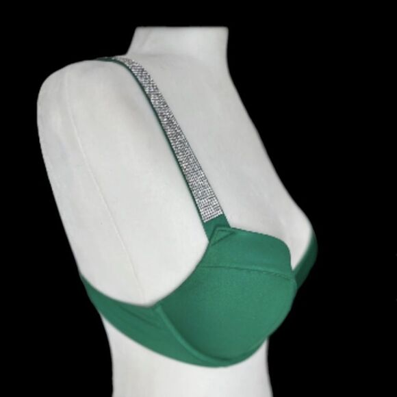 Victorias Secret Swim Shine Strap Sexy Tee Push Up Bikini Top Green - Picture 3 of 3